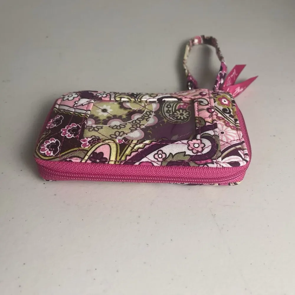 Vera Bradley Pink Wallet Very Berry Paisley All In One Wristlet ID Retired NWOT - Picture 5 of 12